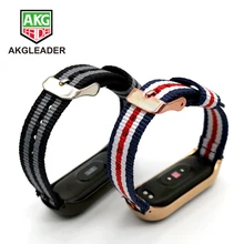 AKGLEADER браслет mi Band 3 4 холщовый ремешок на запястье для Xiao mi band 3 4 Sport нейлоновый браслет Correa mi band 4 3 ремешок на запястье