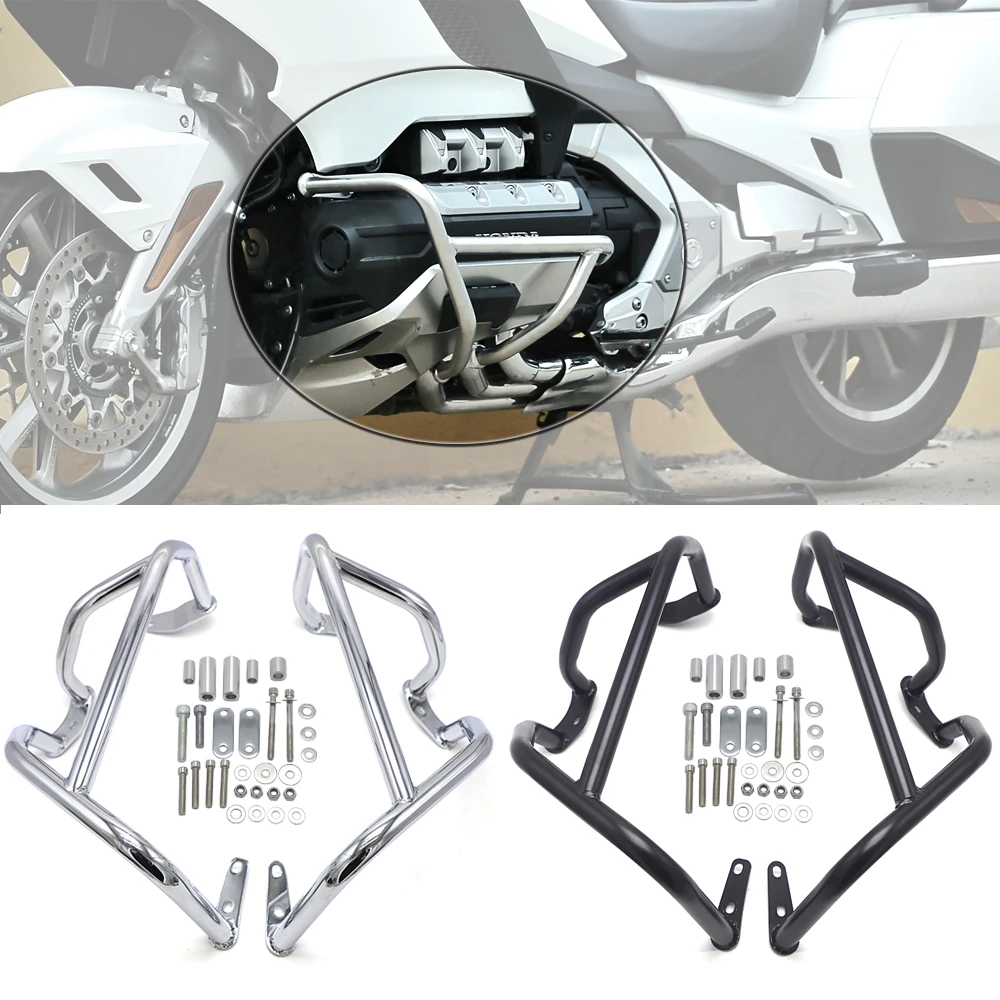 Front COPART Gl1800 Chrome Engine Lower Side Covers,Left and Right Engine Frame Cover for Honda Goldwing 1800 GL1800 2018 2019 2020 