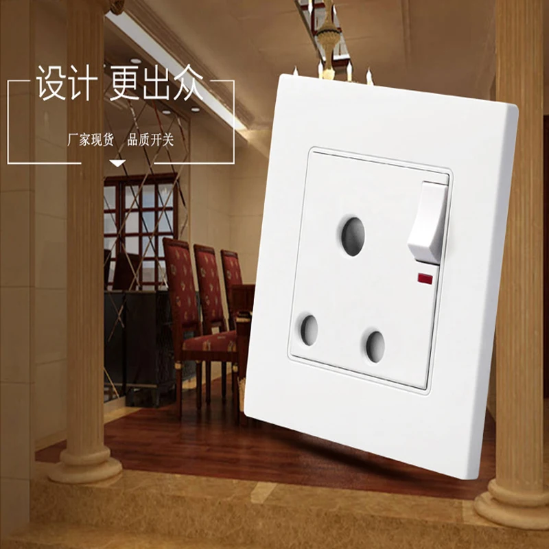 New Wall Power Socket, White Panel, ON/OFF AC110~250V,15A Outlet India South Africa Power outlet - Тип: Настенная розетка