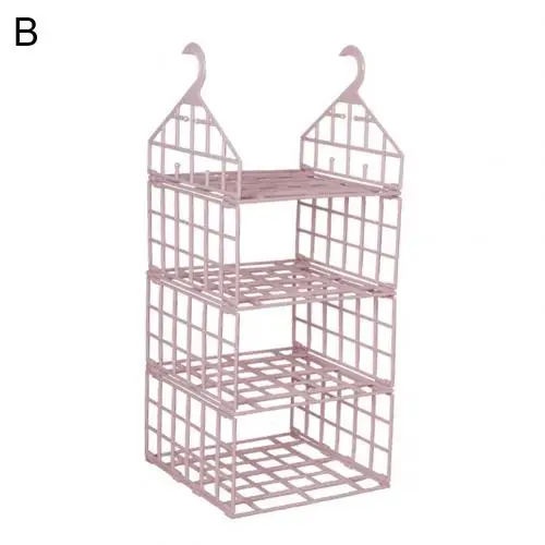 Pink B Многослойная вешалка для полотенец, одежды, носков, белья, вешалка для хранения, вешалка для хранения - Цвет: Pink B