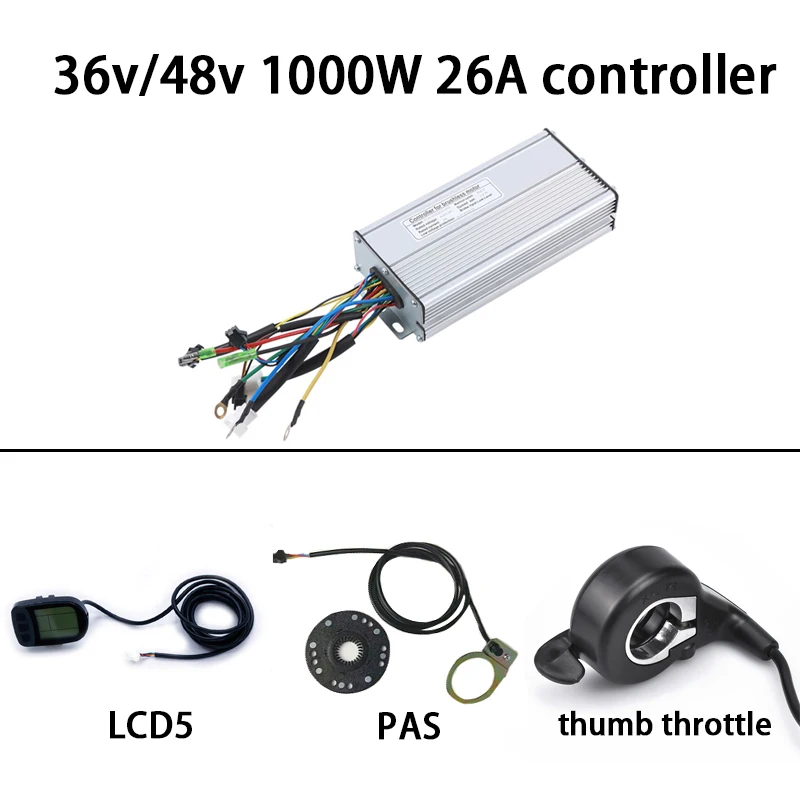 36v-48 250 Вт/350 Вт/500 Вт/750 Вт/1000 Вт/1500 Вт Электрический велосипед конверсионный комплект контроллер с LCD5 LCD3 и цветной дисплей LCD8s - Цвет: KT26A  LCD5
