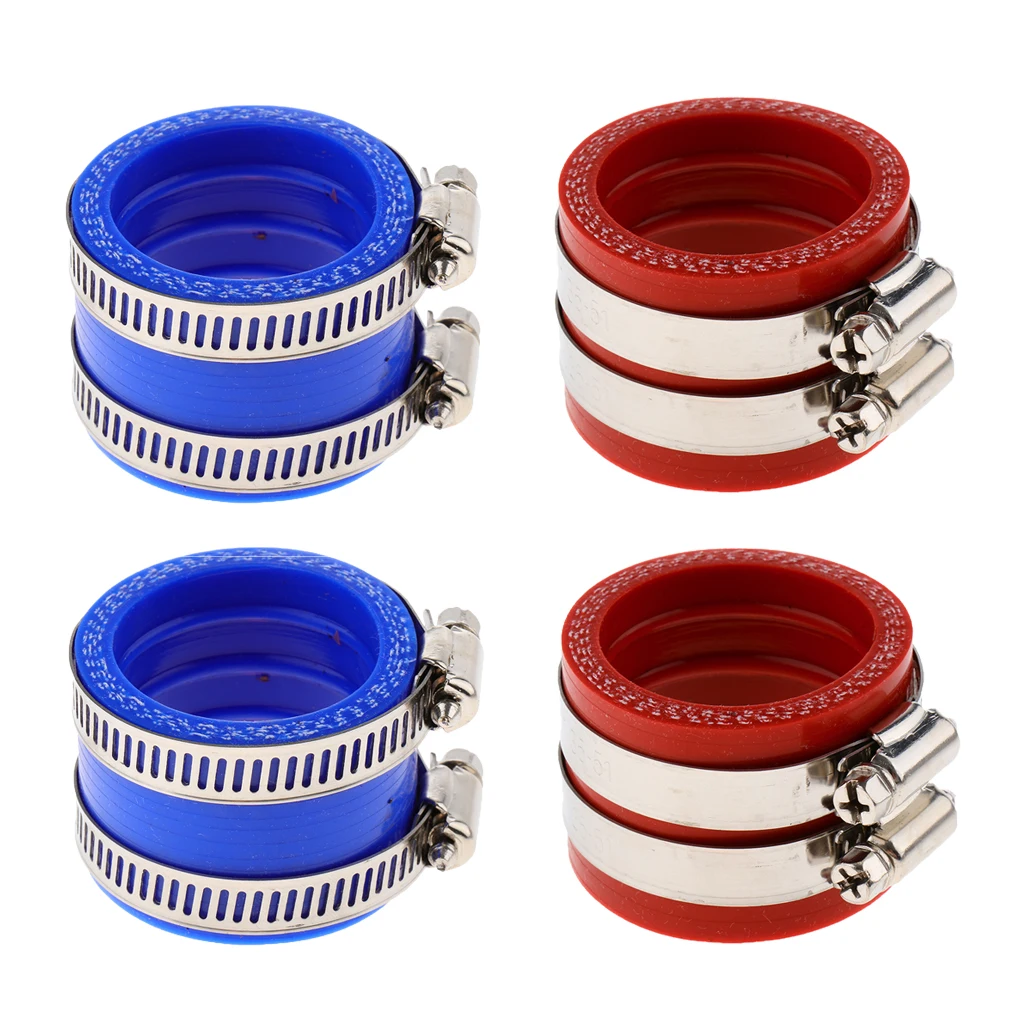 4PCs 32mm/34mm PWK OKO KOSO Carburetor Intake Carb Interface Adapter Glue for Kawasaki, Red + Blue