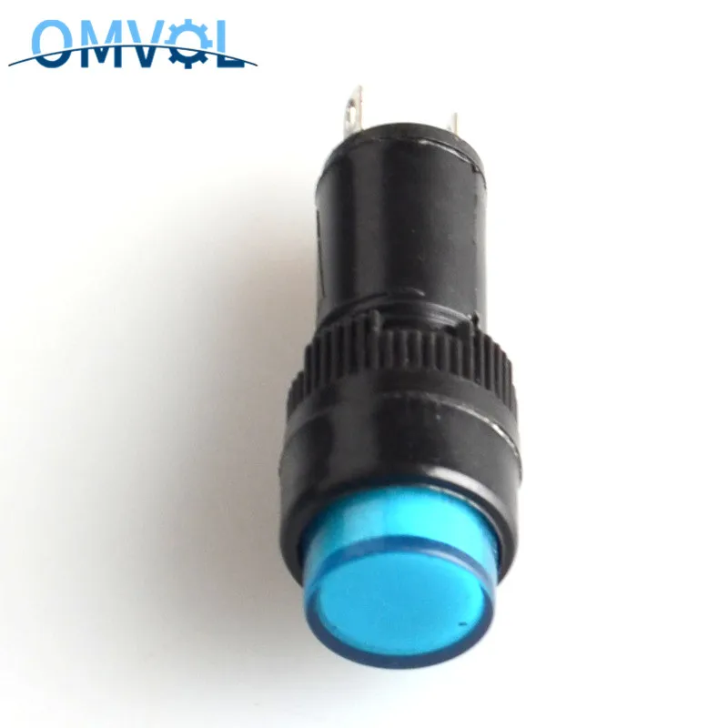 10mm Blue 220V 5 шт. 10 мм Индикатор Пилот светильник DC12V DC24V AC220V Панель настенный светильник пилот, сигнальный огонь NXD-211 Мощность - Цвет: 10mm Blue 220V