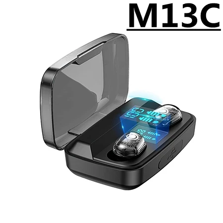 TWS 5,0, Bluetooth, беспроводные наушники, сенсорное управление, мини наушники, водонепроницаемые, 9D, стерео музыка, спорт, Bluetooth гарнитура Vs QCY GT1 - Цвет: M13C