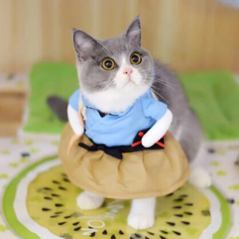 Новая забавная маскарадная одежда костюм для домашних животных Униформа костюм Одежда для кошек костюм Одежда для щенков нарядный костюм праздничная одежда для кошек