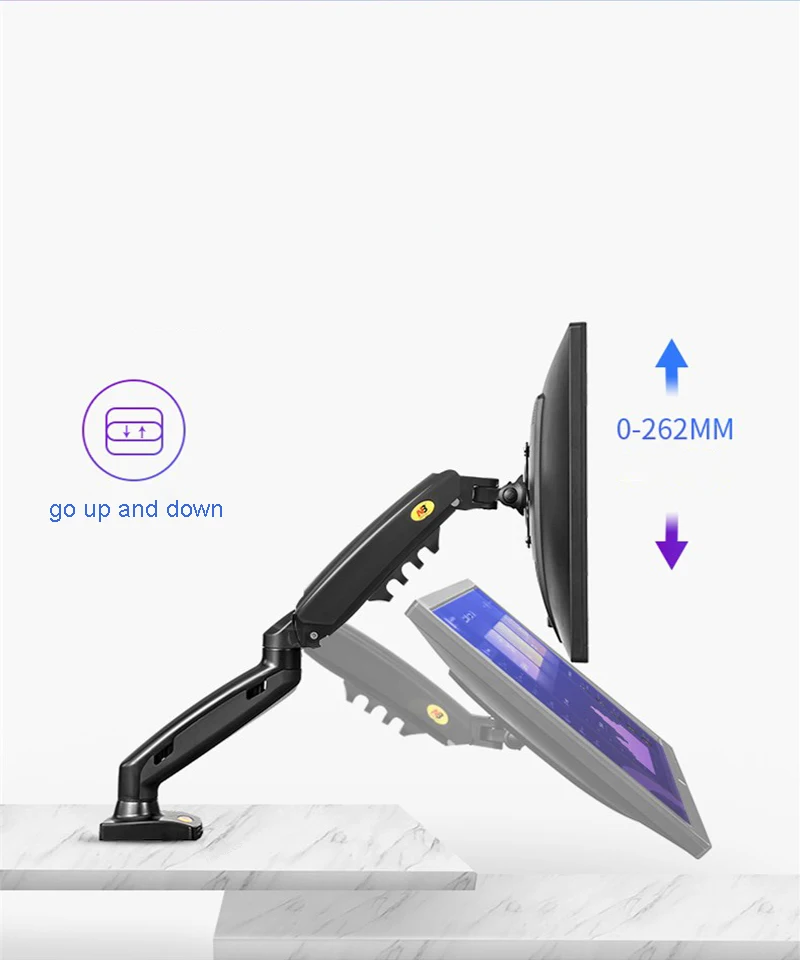 New NB F160 Gas Spring Desktop 17"-27" Dual Monitor Holder Arm With 2 USB3.0 Monitor Mount Bracket Load 2-9 kg each Arm