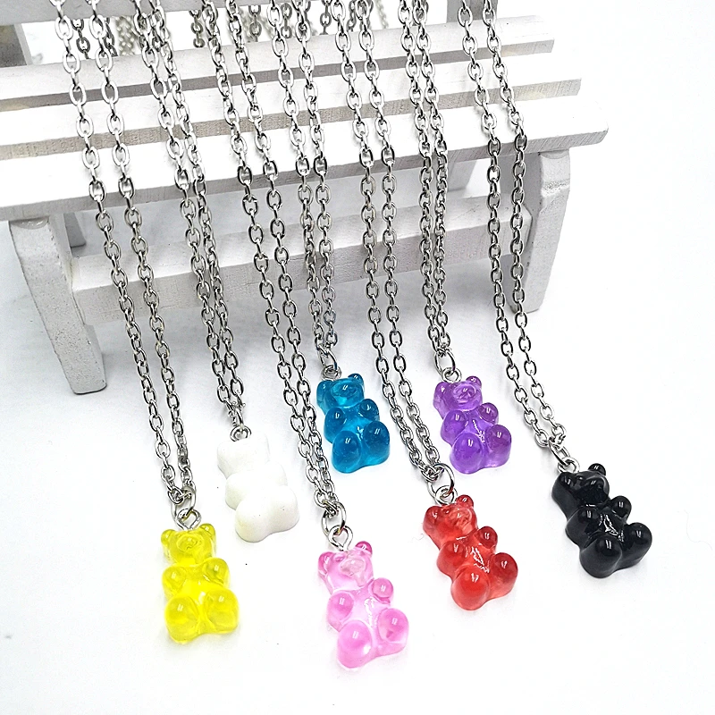 2020 New 7 Color Fashion Violent Bear Mini Pendant Necklace Children's Birthday Gift Jewelry | Украшения и аксессуары