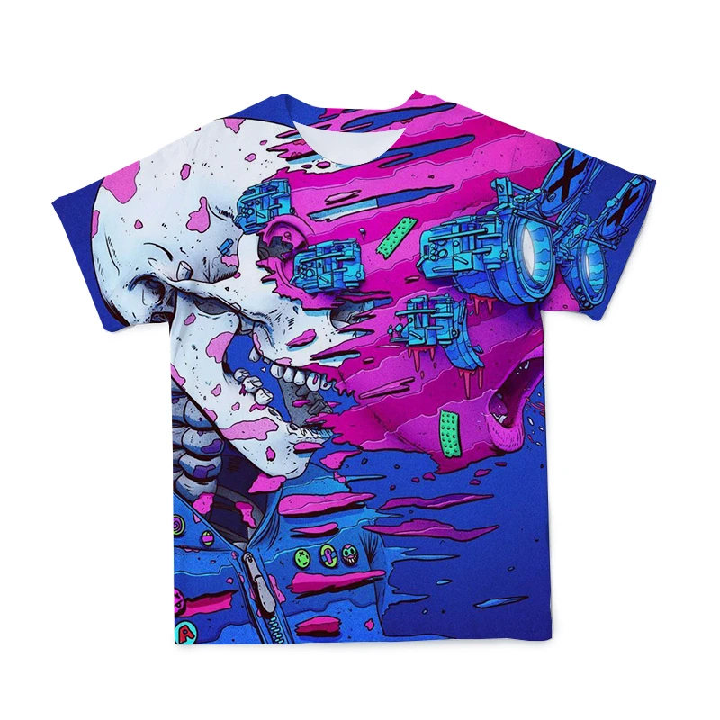 

New Men's Summer 3DT-Shirt Horror Animation Elements Short-Sleeved Fashion Breathable Fine Plain Cloth Large Size 110-6XL