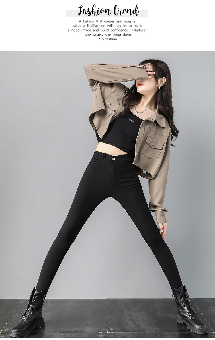 S-3XL High Waist Casual Pants Women Spring Autumn 2022 Elasticity Trousers Black Pencil Pants Retro Slim Bottoming Magic Pants honeycomb leggings