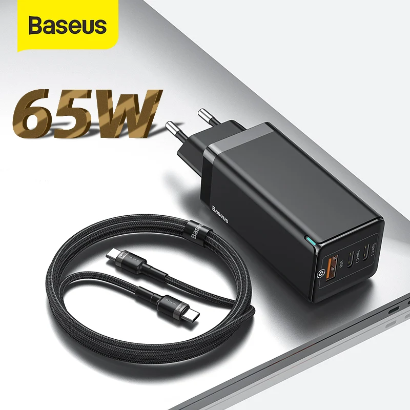 Baseus GaN PD 3.0 Fast USB Charger For iPhone 11 Pro Max Support AFC FCP SCP QC 3.0 For Samsung S10 Plus 65W Quick USB Charger