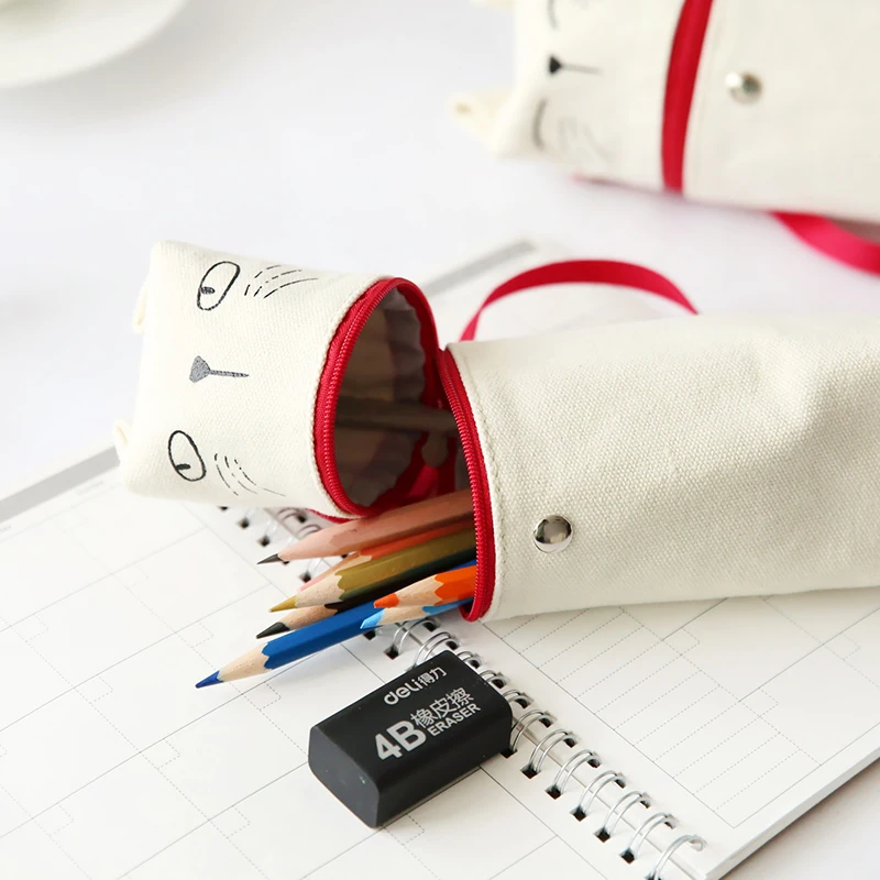 Take Me Away Cat Pencil Bag pen roll Cut Kitties Pen Bag with Red Tail for Stationery Office Accessories School Supplies EB504