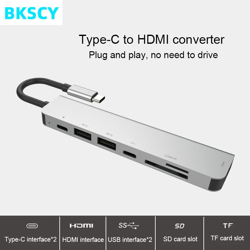 

BKSCY USB-C HUB to Multi USB 3.0 HUB HDMI Adapter Dock for MacBook Pro Huawei P30/P20 USB-C 3.1 Splitter 3 Port Type C USB HUB
