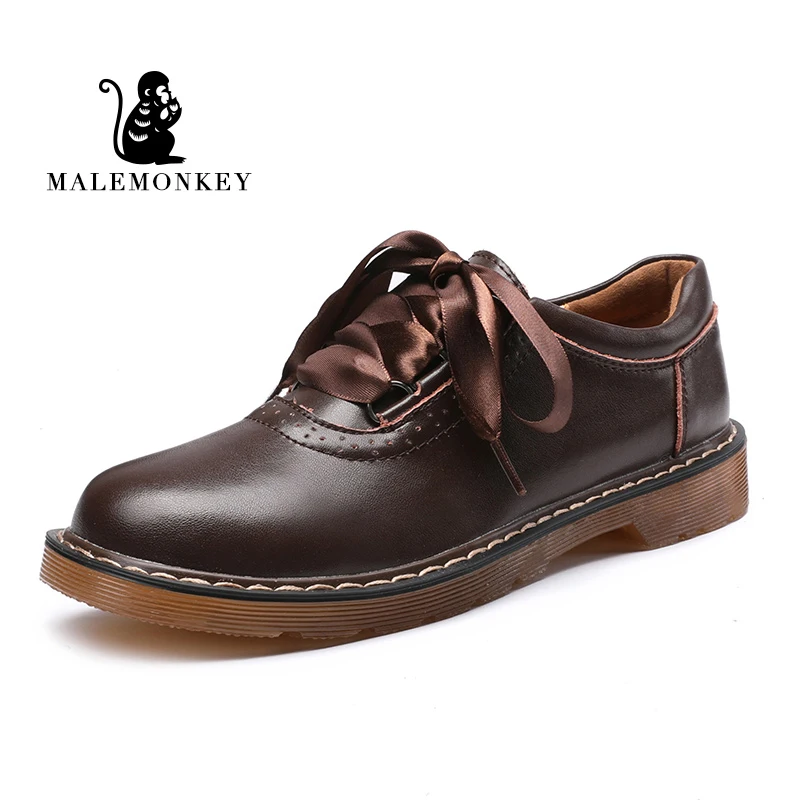 

MALEMONKEY Luxury Brand Designers 2019 New Fashion Women Shoes Black Vintage Comfortable Lady Flat Round Toe Casual
