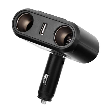 

2 Sockets Car Cigarete Lighter 3.5A USB V16 HD 80W Splitter Adapter Fast Charger for Outdoor Personal Car Decoration