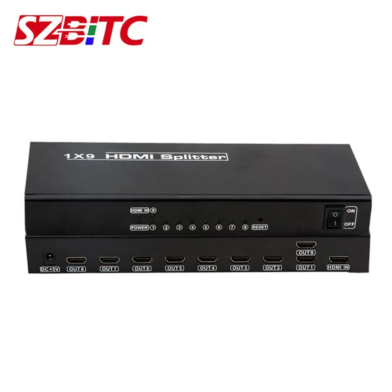 SZBITC HDMI сплиттер 1X9 распределяет 1 в 9 для HD TV DVD компьютера мультимедиа|tv splitter|tv