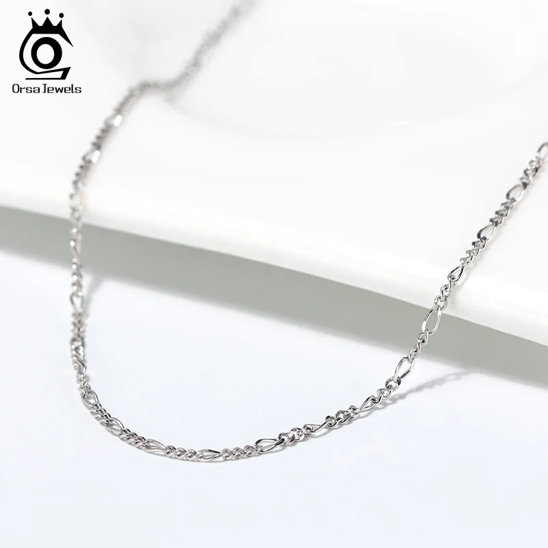 ORSA JEWELS, ожерелье из стерлингового серебра, цепочки для женщин, улучшенная версия, цепочки букв, Женское Ожерелье, модное ювелирное изделие SC27