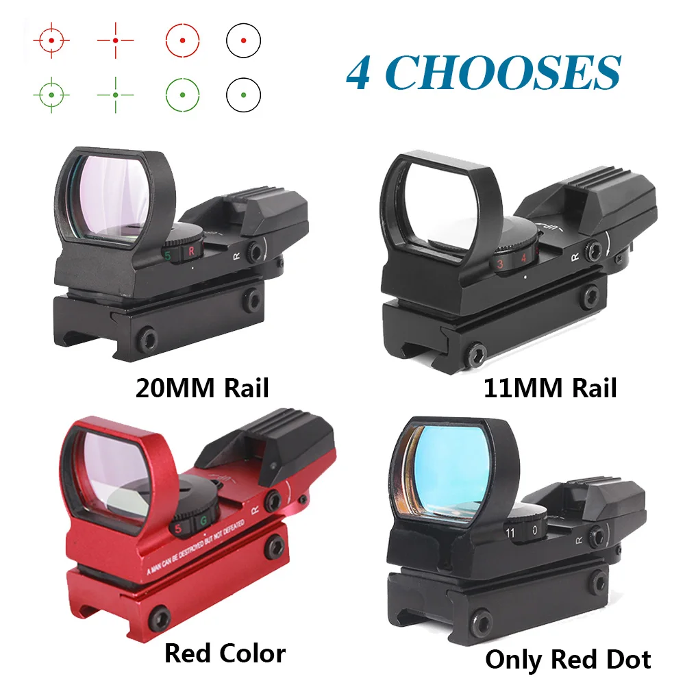 Description Picture 4 of itemReflex 4 Reticle Red Dot Sight Tactical Holographic Gun Riflescope 11mm 20mm Rail Optics Hunting Accessories