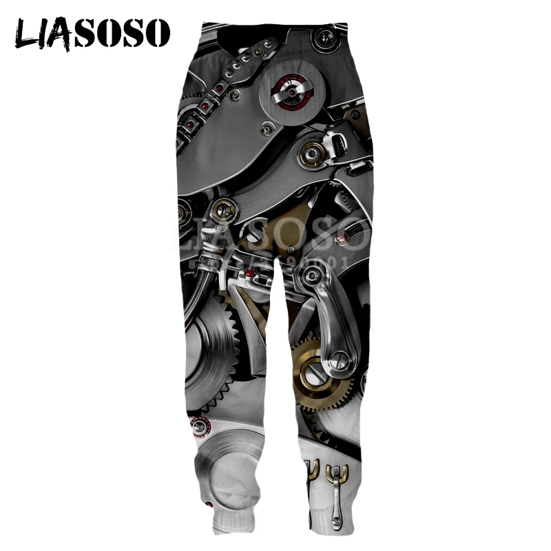 LIASOSO,, 3d принт, крутые мужские и женские спортивные штаны, механический с циферблатом, часы для двигателя, повседневные, Ретро стиль, штаны для бега, уличная одежда, X2766 - Цвет: 8