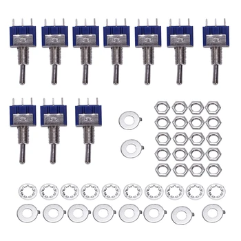 

10 Pcs AC 125V 6A Amps ON/ON 2 Position DPDT Toggle Switch