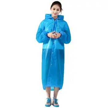 

Fashion EVA Women Man Raincoat Thickened Waterproof Rain Poncho Coat Adult Clear Transparent Camping Hoodie Rainwear Suit 2020