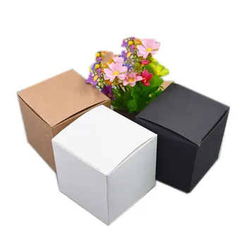 

50pcs 13 sizes Kraft Paper cardboard Box for Jewelry gift Candy packaging carton Box gift soap Package Packing paper Box white