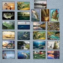 Рыбалка животное пейзаж винтажный металлический знак Ретро Настенная Наклейка домашний художественный магазин Украшения Ресторана куадро DU-3943A