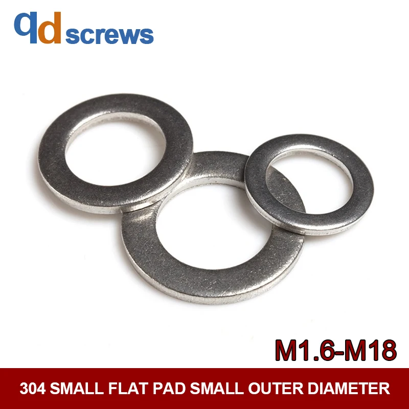 

304 M1.6-M18 Stainless Steel Small Flat Pad Small Outer Diameter Narrow Side Washer GB848 DIN433