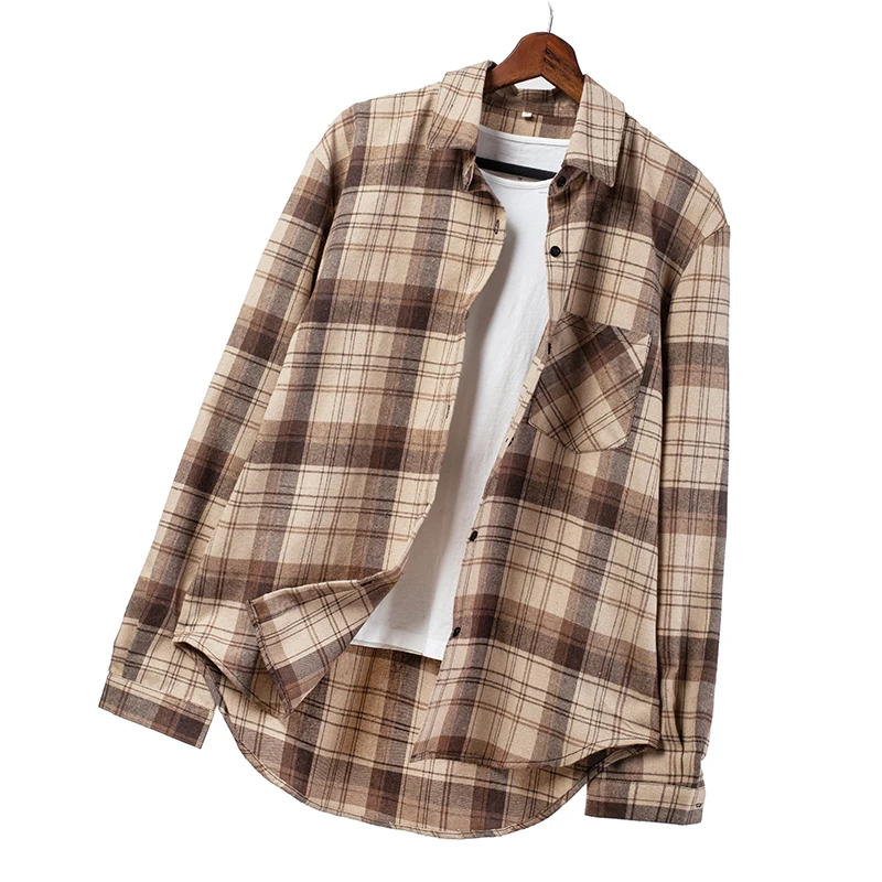 18 Colors Autumn Plaid Shirts Womens Blouses Checked Tops Long Sleeve Oversized Cotton Casual Loose Female Clothes