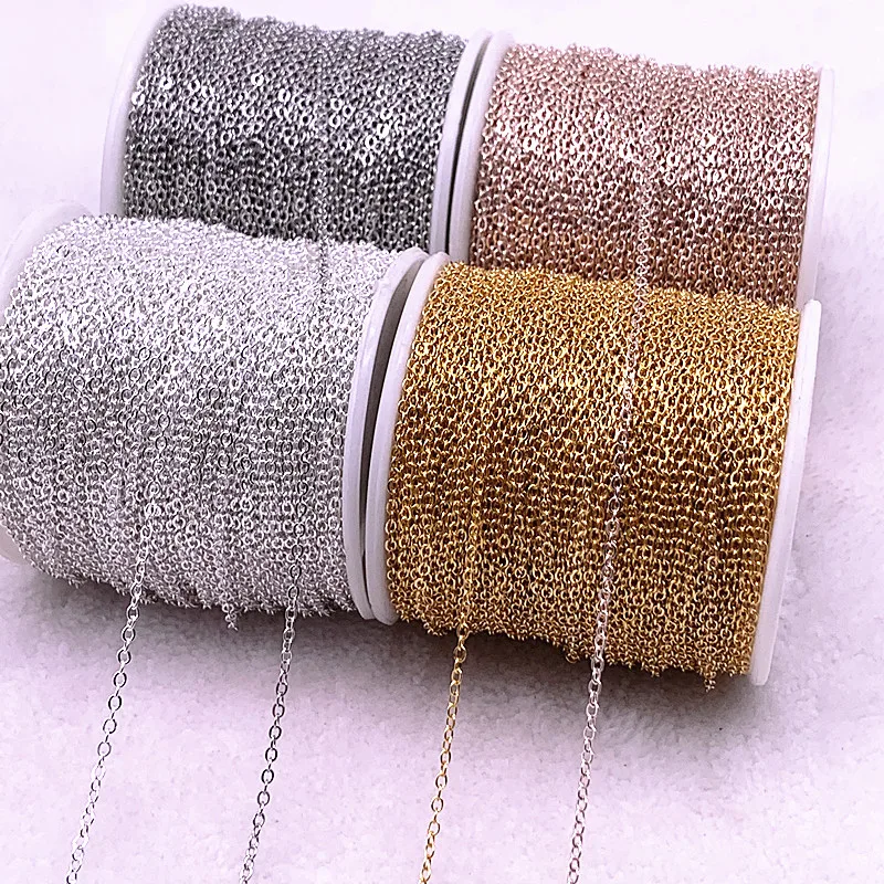 5yards Golded/silvered/Bronze Plated Necklace Chain for Jewelry Making Findings DIY Necklace Chains Materials Handmade|Jewelry Findings & Components| - AliExpress