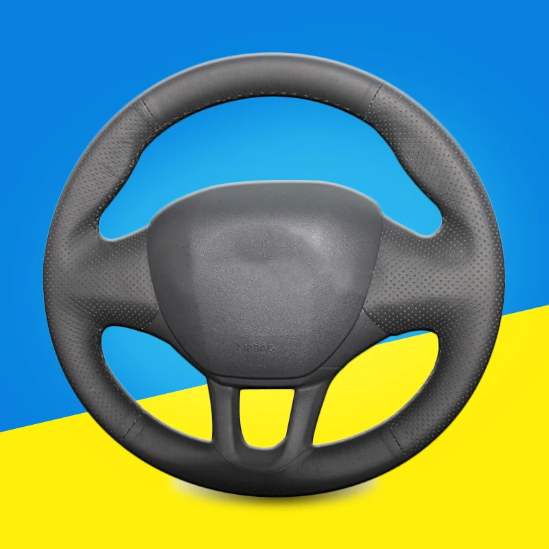 Auto Braid On The Steering Wheel Cover for Peugeot 208 2011-2019 2008 2013-2019 Car Covers Hand Stitched |