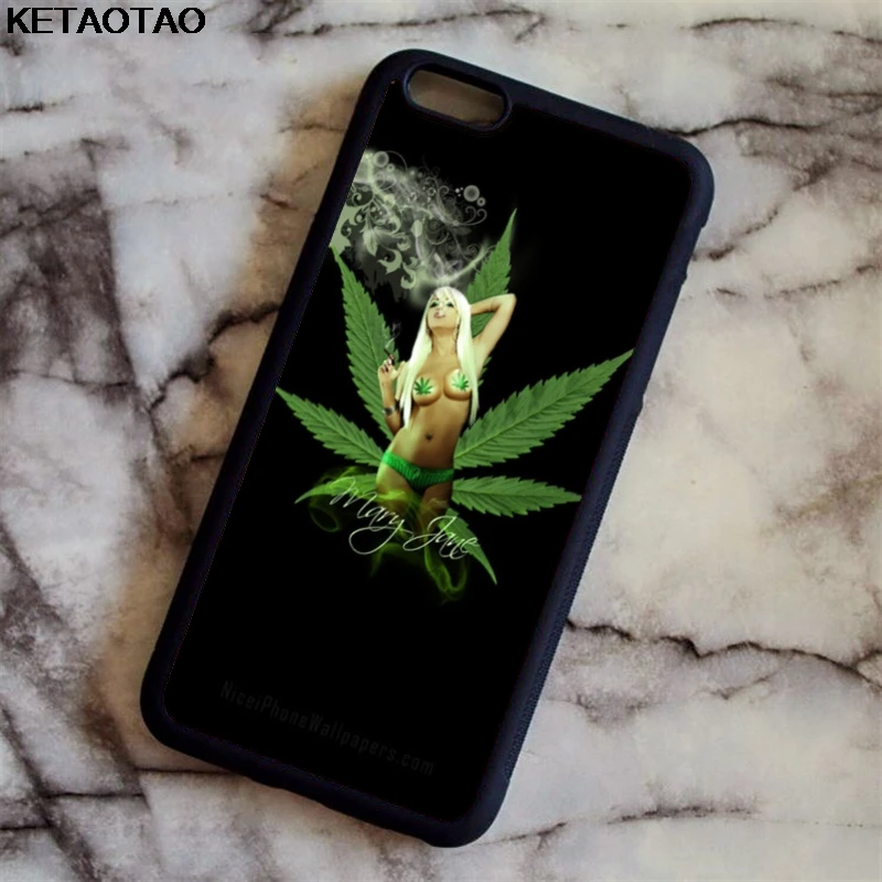 Фиолетовый KETAOTAO Weeds leaves Green leaf Phone Cases for iPhone 4S SE 5C 5S 6S 7 8 Plus X XS XR 11 Pro Case Soft TPU Rubber Silicone - Цвет: Фиолетовый