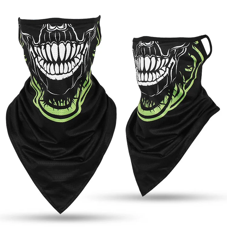 G64 Cycling face Mask triangle Hanging ear Outdoor riding headscarf Sunscreen Breathable Ice silk mesh material Headgear CS