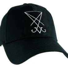 Напечатанный знак Люцифера шляпа, бейсбольная кепка оккультовая одежда печать сатаны символ