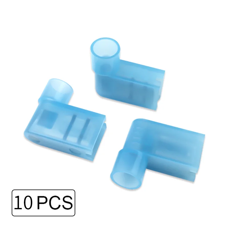 

10pcs/bag Brass Flag-type Female 6.3 terminal Nylon insulation sleeve crimping terminals AWG16-14 wire range 1.5-2.5mm2