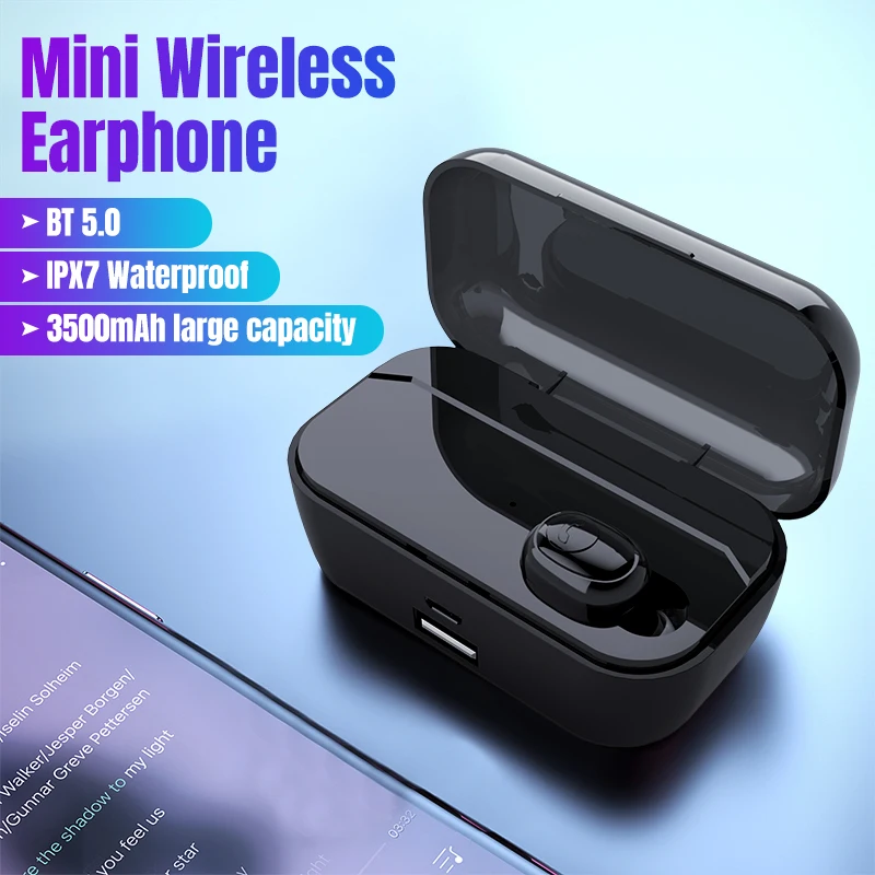 VTIN Bluetooth наушники беспроводные наушники стерео в ухо IPX7 водонепроницаемые беспроводные вставные наушники с зарядной коробкой 3500 мАч