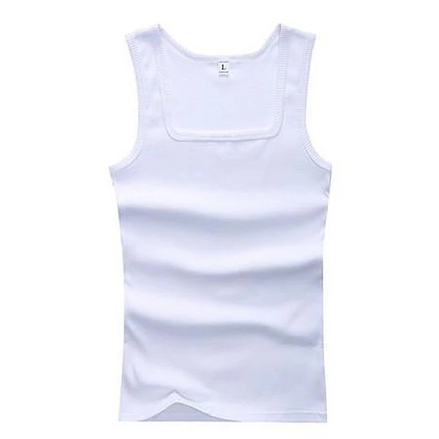 Men Sports Tank Tops Casual Tank Tops Summer Bodybuilding Sleeveless Vest Gym Fitness Slim Casual Undershirt simple Tank Top white