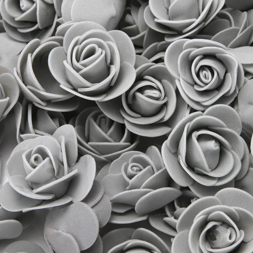 500pcs Gray Поролоновые розы 500 шт 3,5 см искусственные поролоновые Цветочные головки DIY 20 см плюшевый мишка плесень PE Роза аксессуары в виде мишки Декор подарок на день Святого Валентина - Цвет: 500pcs Gray