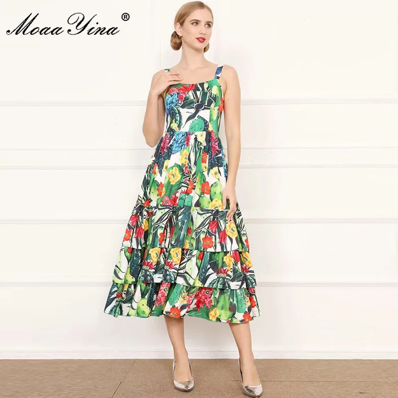 MoaaYina Fashion Designer dress Summer Women's