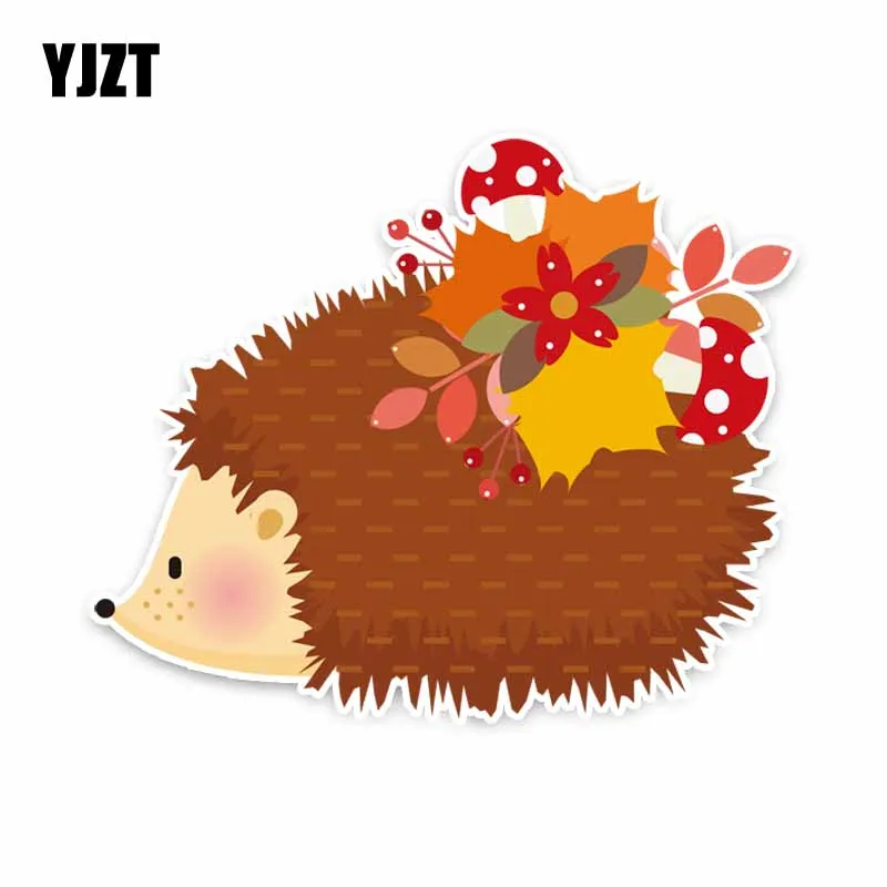 

YJZT 12.5CM*15CM Beautiful Animal Hedgehog PVC Decor Car Sticker Decal C29-0168