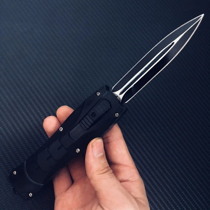 Автоматический EDC Пружинный Нож фиксированные лезвия двойной край выживания ножи для кемпинга охоты режущий нож s Быстрое открытие и закрытие