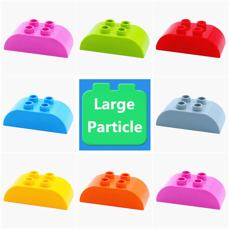 

Diy Large Particle Building Blocks 2X4 Curved Bricks Parts Plastic Accessories Compatible with Duploed Toys for Children Gift