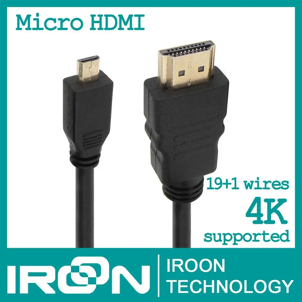

4K 19+1 wire Raspberry PI 4 Model B 19pin Micro HDMI Cable 3D 1080P for Phone Tablet HDTV PS3 XBOX GoPro 0.3m 0.5m 1m 1.5m 3m 5m