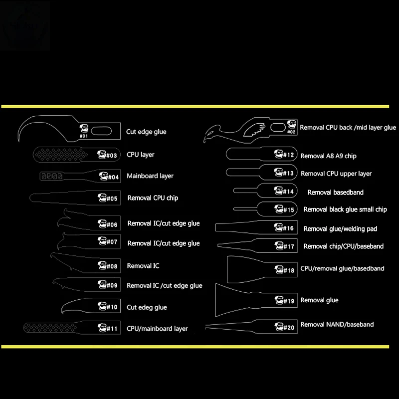 Механик многофункциональный мобильный телефон IC чип cpu удалитель с лезвиями для iPhone материнская плата NAND клей удаление BGA ремонтные инструменты