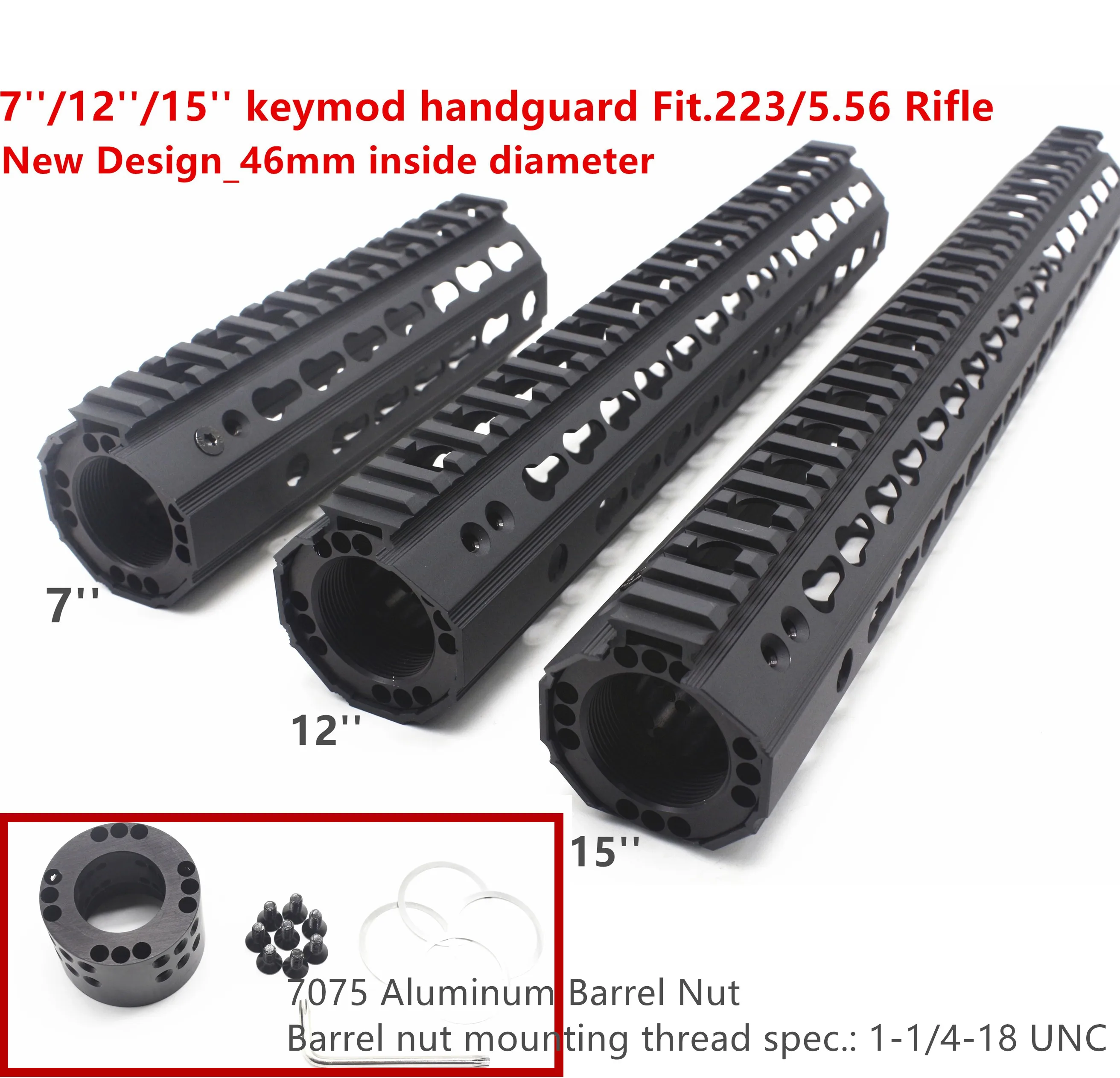 7 ''/12''/15 ''дюймовый сверхлегкий дизайн Keymod Handguard Rail Picatinny Mount sym_fit. 223/5. 56_ внутренний диаметр 46 мм