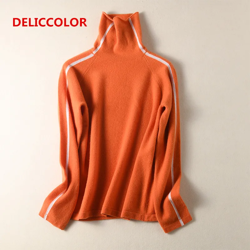 autumn winter wool Sweater High Collar Quality Large size Thick Pullover Warm Female Soft casual Heap collar Sweater