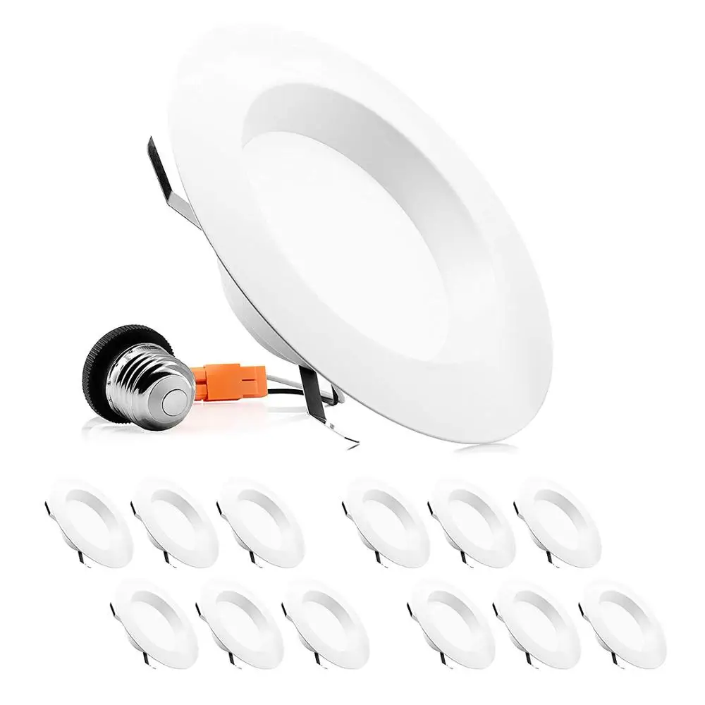 12 Pack) 5/6 inch Dimmable LED Recessed Retrofit Downlight, 15W(120W Replacement), Easy Installation, 1100lm, 1100Lm, Energy S - Испускаемый цвет: 5000K-Day Light