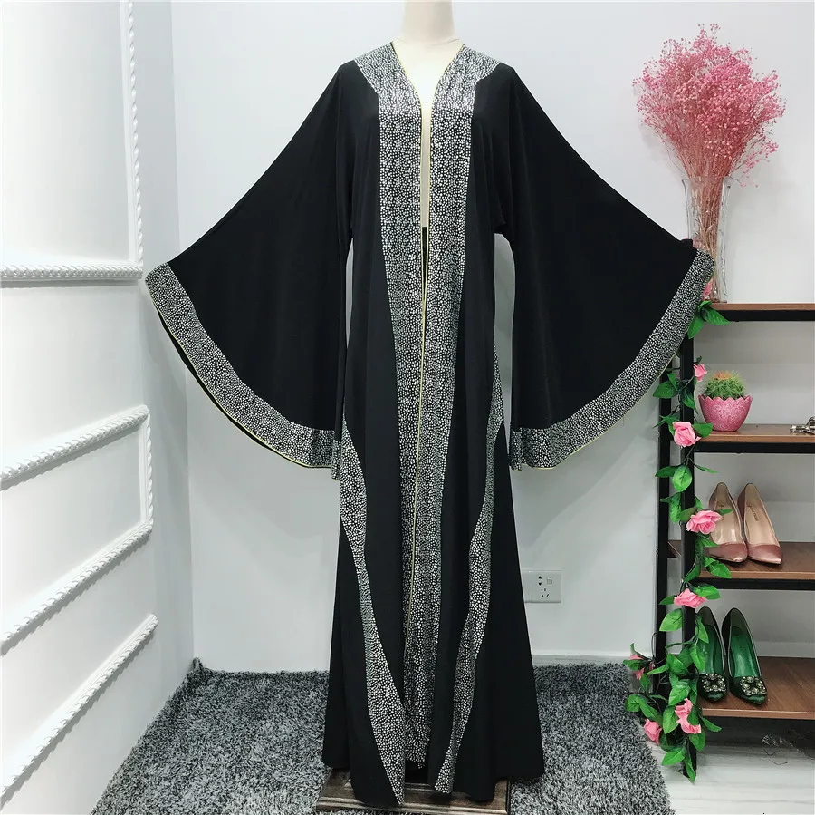 Мусульманская черная Nida мусульманская одежда мусульманский Чистый Цвет Алмазный халат платье мусульманская одежда Пакистанская одежда абайя Дубай