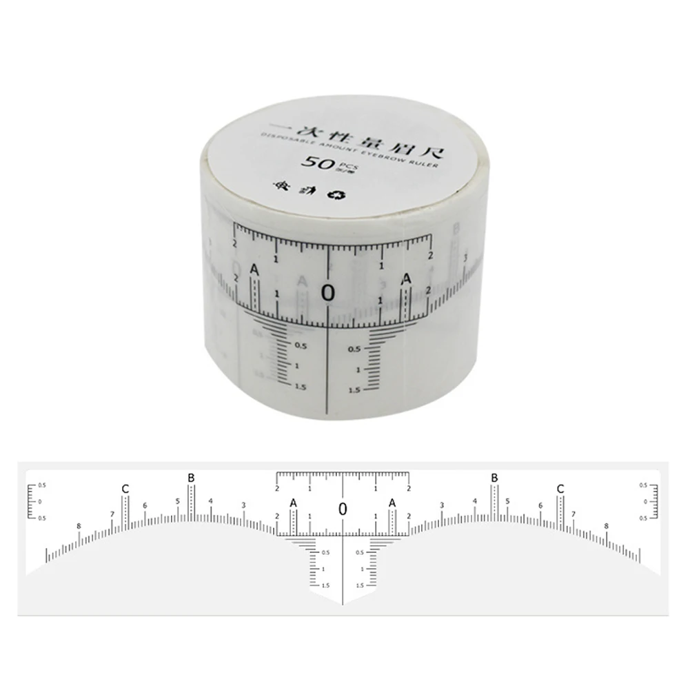 50 шт./рулон одноразовая линейка для бровей наклейка клей для бровей микроблейдинг линейка руководство Перманентный Макияж инструмент