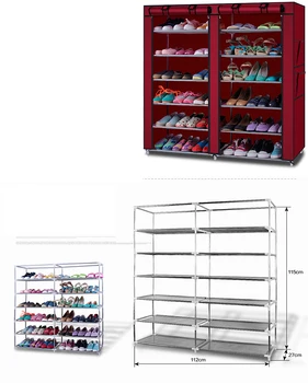 

6-Row 2-Line 12 Lattices Non-woven Fabric Shoe Rack Coffee Shoe Rack Dustproof Shoes Rack Non-Woven Fabric Shoe Stands Organizer