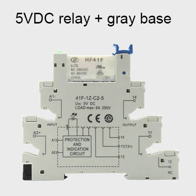 Синий 10 листов 0Ultra-thin триггерный релейный модуль HF41F-024-ZS 41F-1Z-C2-1 24V PLC-RSC - Цвет: Синий